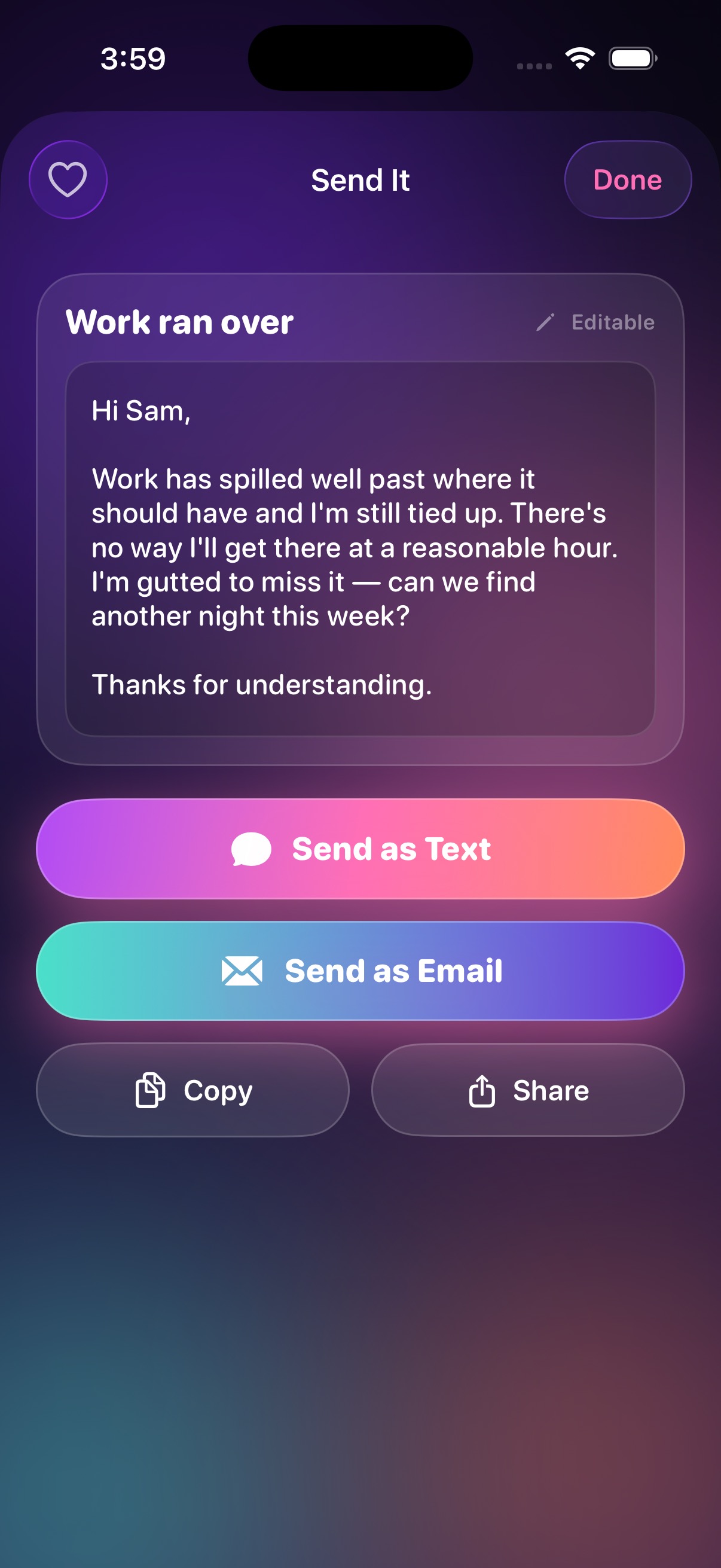 Airtight: Excuse Generator screenshot