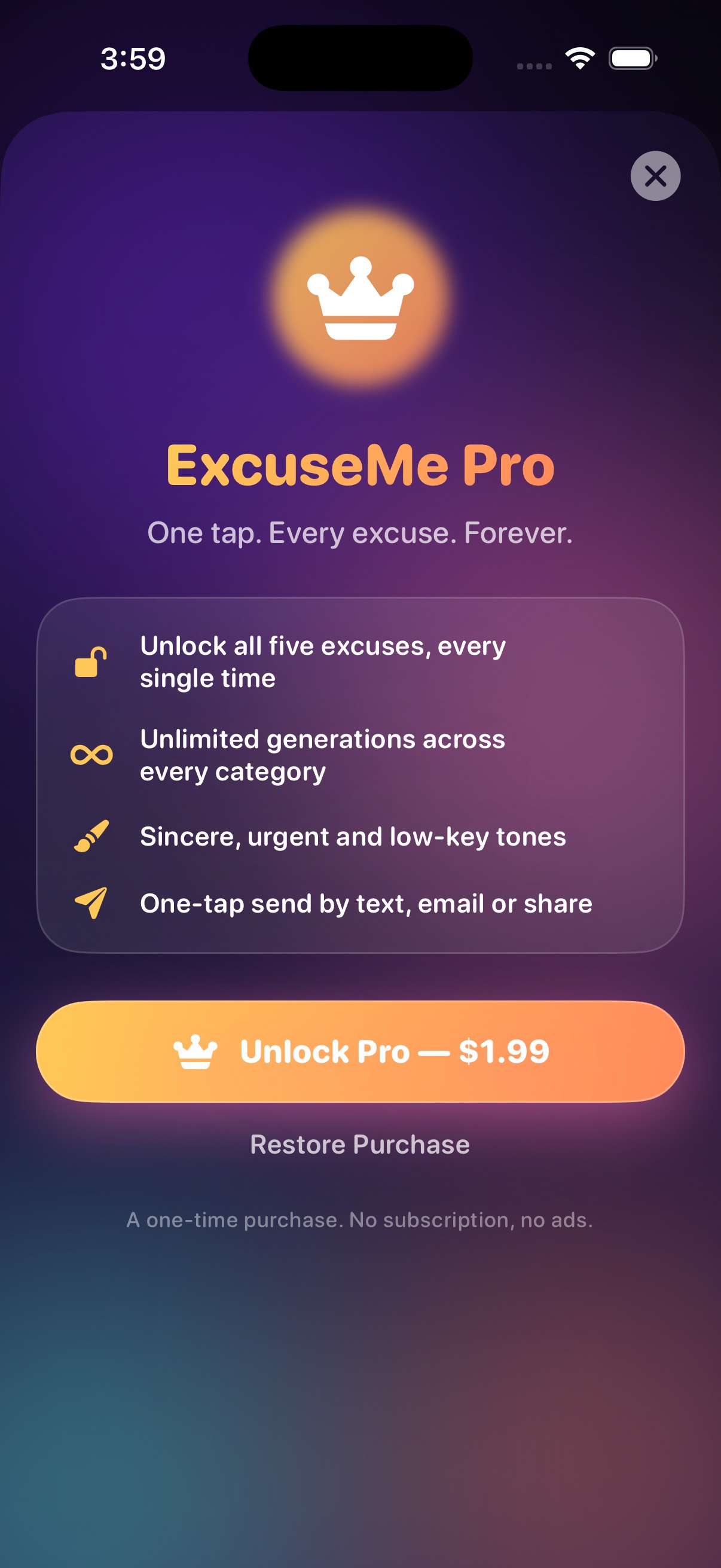 Airtight: Excuse Generator screenshot